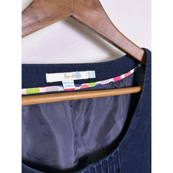 Boden Navy Corduroy Short Sleeve Pocket Dress Women’s 10R Cotton Lined - Picture 4 of 5